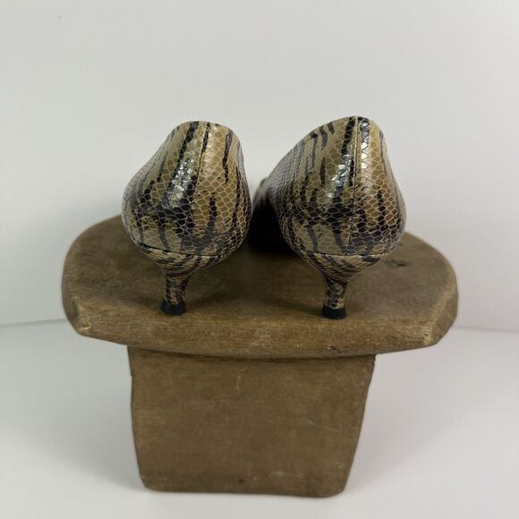 Womens Stuart Weitzman Python Snakeskin Leather Kitten Heels 6.5 - Picture 6 of 13